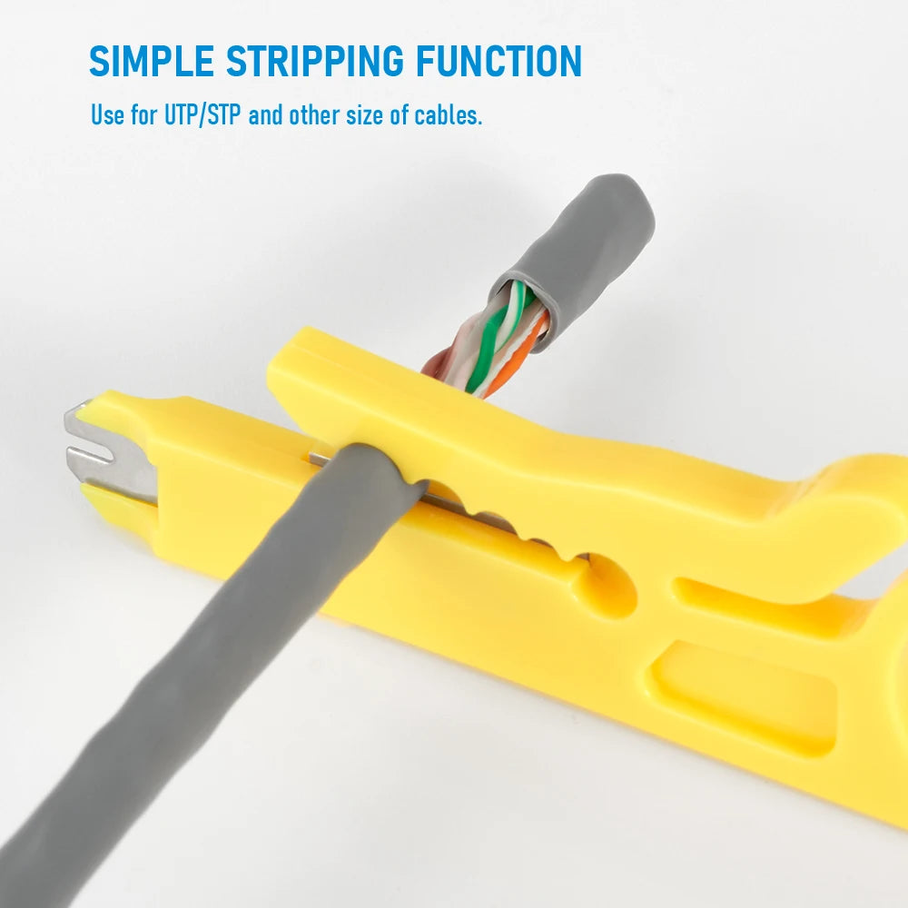 3 Pcs Wire Stripper & Punch Down Tool Set, Multi-Function Stripping Tool for Network, Telephone & Security Cables