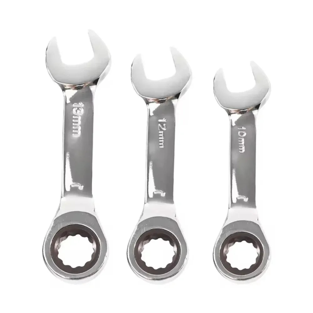 1 PCS Short Handle Quick Ratchet Wrench Opening Torx Dual-purpose Wrench Two-way Labor-saving Auto Repair Hardware Wrench Tool