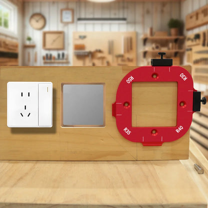 Aluminum Round Corner Radius Template Set - Router Table Jig for Woodworking, Arc Cutting Aid with Removable Clip, Sizes R10-R50