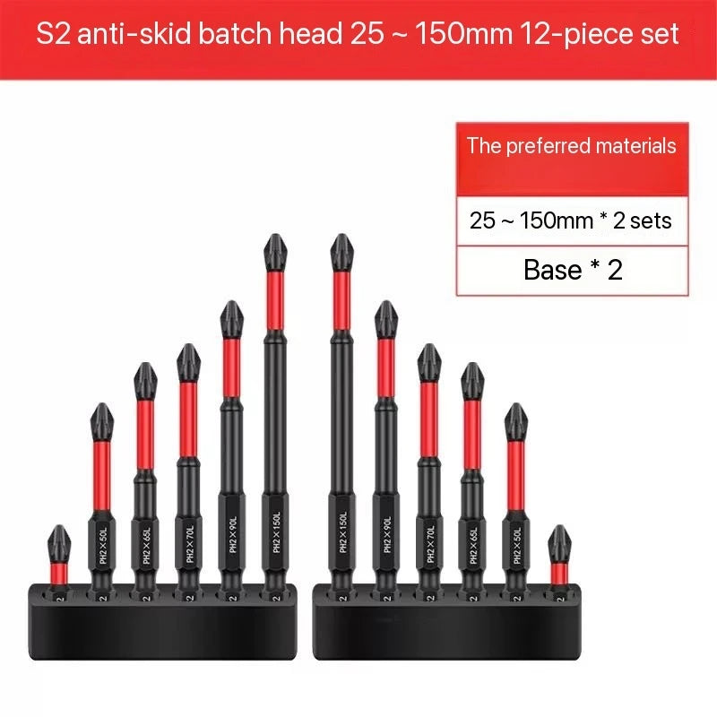 5/12Pcs Magnetic Screwdriver Bits Set Non-slip Shockproof Phillips Impact Hex Shank Alloy Steel for Power Tools