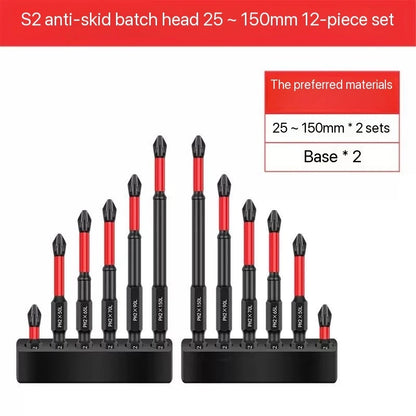 5/12Pcs Magnetic Screwdriver Bits Set Non-slip Shockproof Phillips Impact Hex Shank Alloy Steel for Power Tools