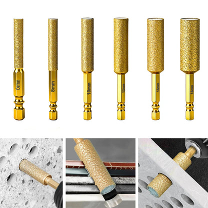 6pcs 6/8/10/12/14/16mm Hexagonal Shank Core Drill Bit For Tile Granite Marble Concrete Dry Drilling Tools