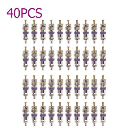 100-10pcs Copper R134a Car A/C Air Conditioning Valve Cores Automobile Universal Exterior Repair Components A/C Valve Cores