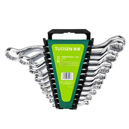 6pc Double Head Plum Blossom Wrench Set, 45° Angle, High-Carbon Steel