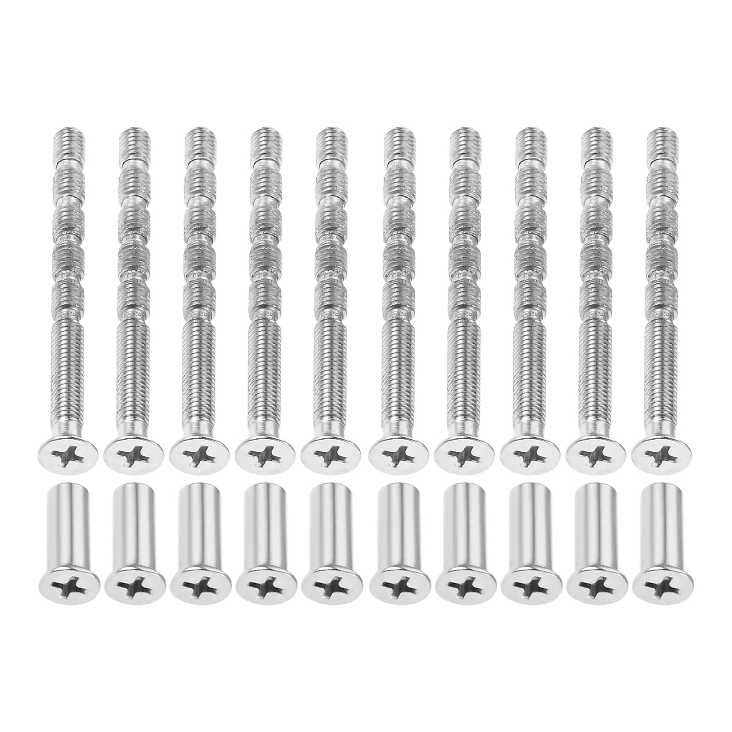 10 Sets 5mm Lock Rounded Head Iron Screw Door Handle Lever Bolt Connector Fixing Cutting Slot Hinge Screw for Door Lock Fixing