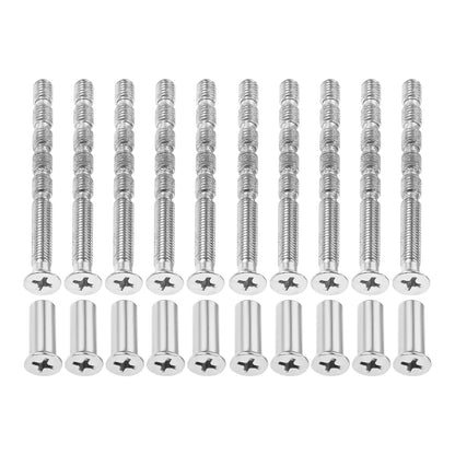10 Sets 5mm Lock Rounded Head Iron Screw Door Handle Lever Bolt Connector Fixing Cutting Slot Hinge Screw for Door Lock Fixing