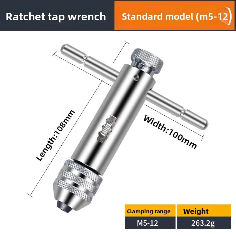 Manual Tap and Die Set with Drill Bits Reamers and Handle Tools for Thread Cutting DIY Hardware Kit Durable Steel