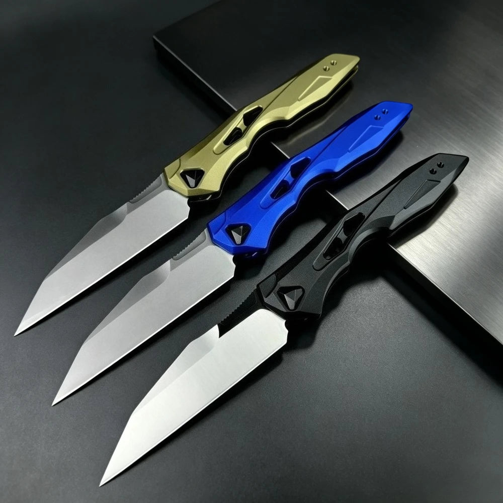 7650 Folding Knife CPM154 Blade Aluminum Handle EDC Portable Outdoor Multi-functional Practical Tool Hiking Camping Mountaineering Wild Exploration Carry Gear