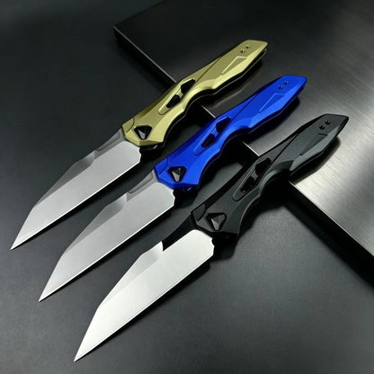 7650 Folding Knife CPM154 Blade Aluminum Handle EDC Portable Outdoor Multi-functional Practical Tool Hiking Camping Mountaineering Wild Exploration Carry Gear
