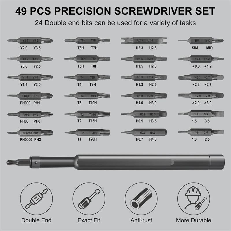 Galacok 49 in 1 Precision Screwdriver Set Magnetic Small Screwdriver Set for Electronic Computer Laptop PC Watch PS5 Eyeglass