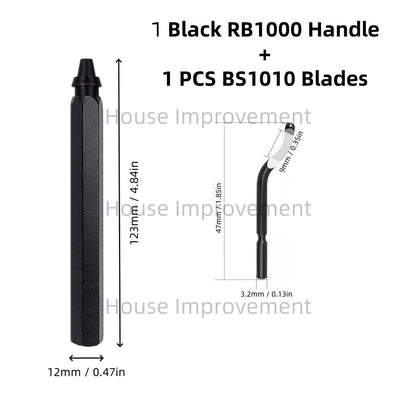 Deburring Tool Set with 11pcs High Speed Steel Swivel Blades Burr Removal Tool for Metal Resin PVC Pipes Copper Plastic Aluminum