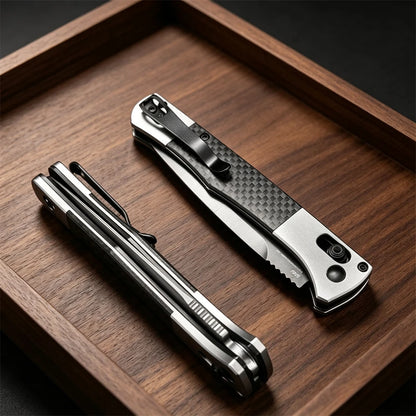 BM 4170BK AXIS Lock Pocket Tool Fact Folding Knife 3.95" S90V Black DLC Spear Point Blade, Aluminum Handles with Carbon Fiber Inlays for Outdoor Camping Hunting Tactical Knives