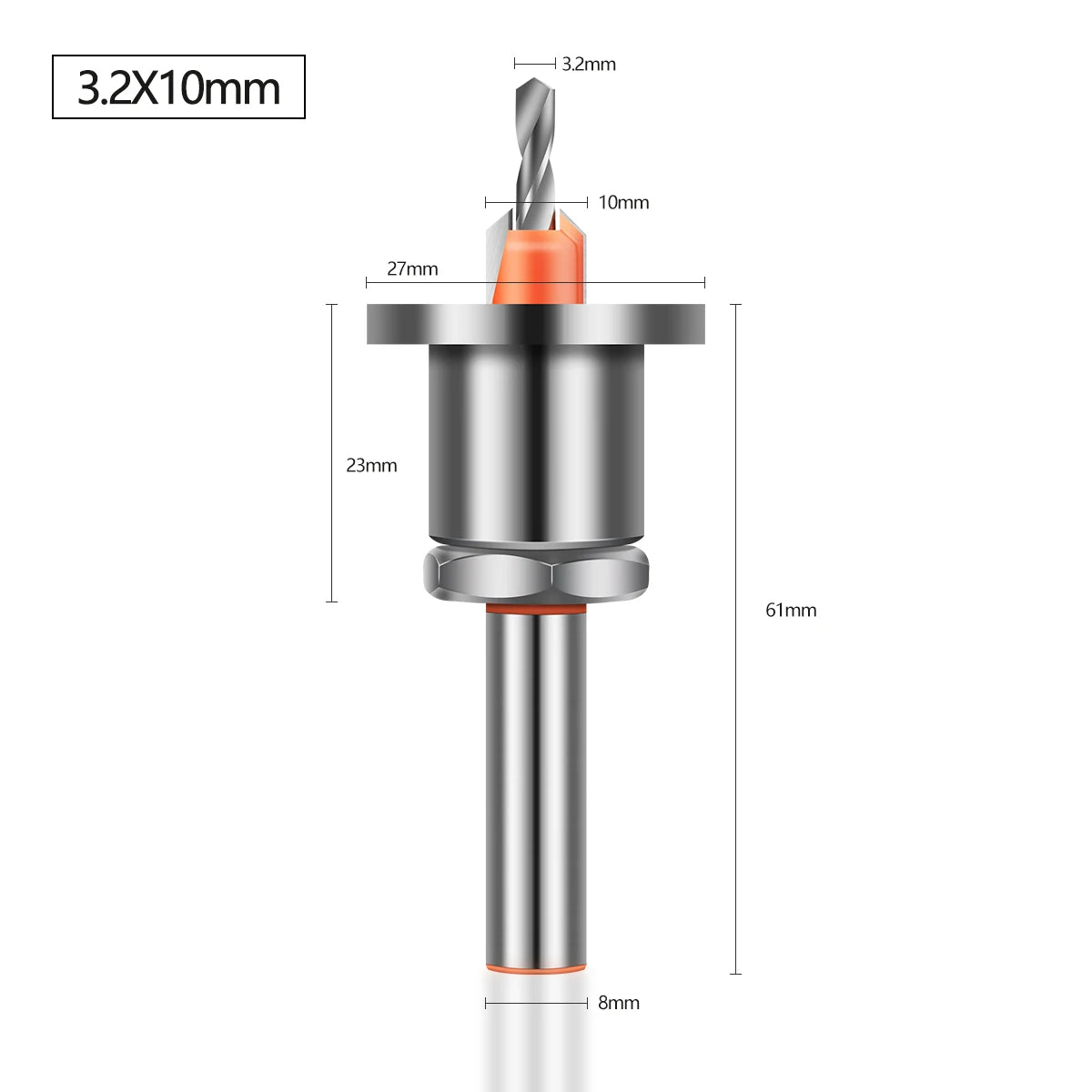 8mm Shank Countersink Drill Bit With Stop Alloy Head Taper Hole Step Drill For Wood Screw Installation Woodworking Drilling