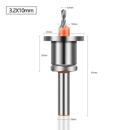 8mm Shank Countersink Drill Bit With Stop Alloy Head Taper Hole Step Drill For Wood Screw Installation Woodworking Drilling