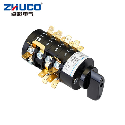 HZ5B-20/4.BBB 7-Position 4-Pole Combination ChangeOver Switch With Knob Handle Common Rotary Cam Switch Power Tool Parts