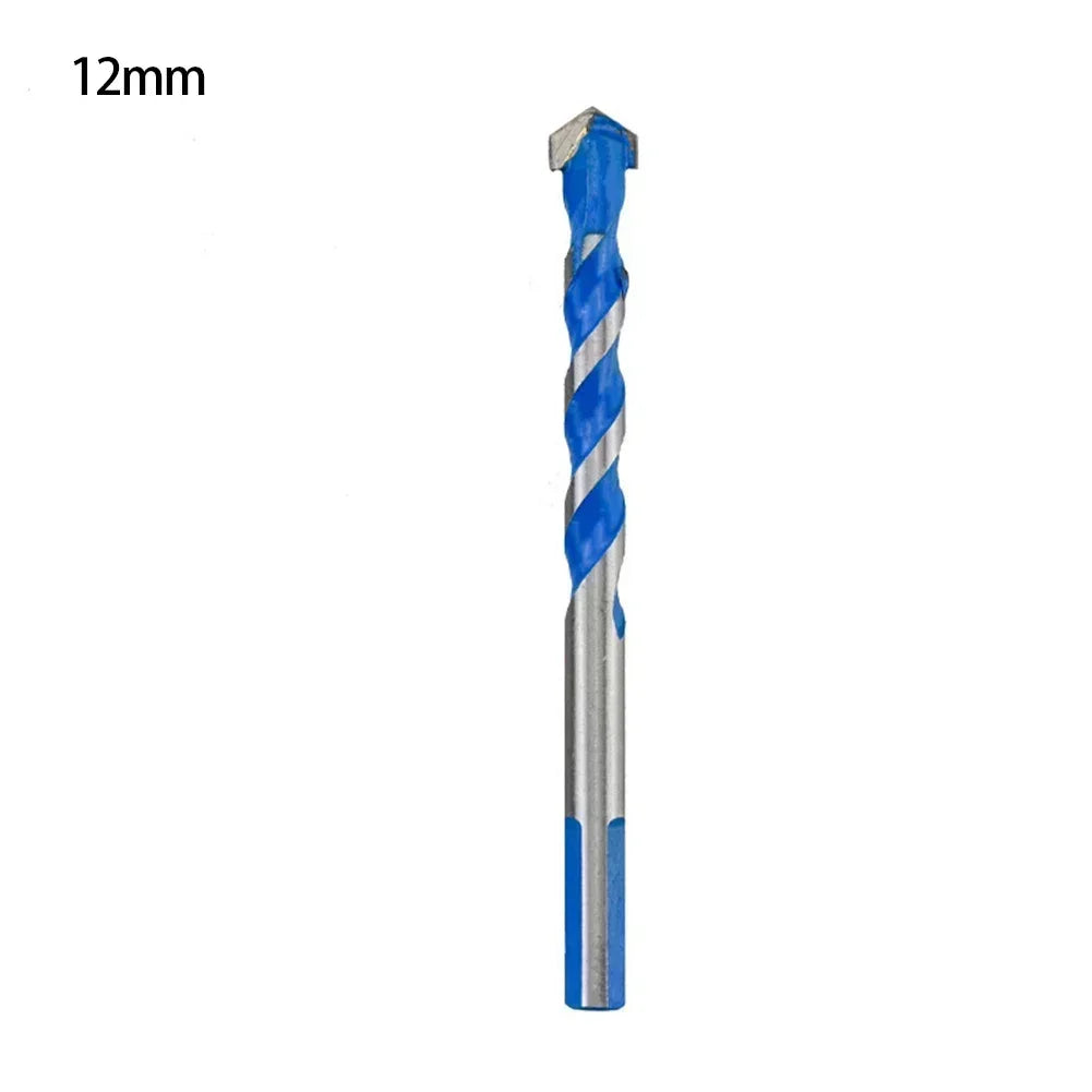 Blue Multifunction Carbide Masonry Drill Bit,Triangle Shank Tile & Concrete Drill Bits for Ceramic, Brick, Glass & Wood Drilling
