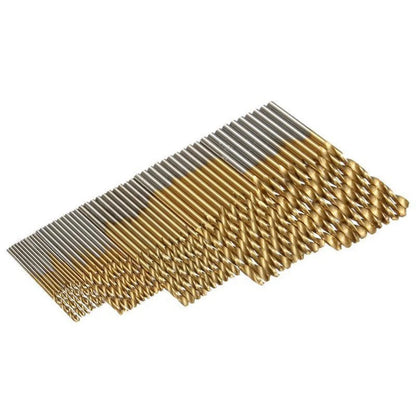 50Pcs Titanium Coated Drill Bits HSS High Speed Steel Drill Bits Set Tool High Quality Power Tools 1/1.5/2/2.5/3mm