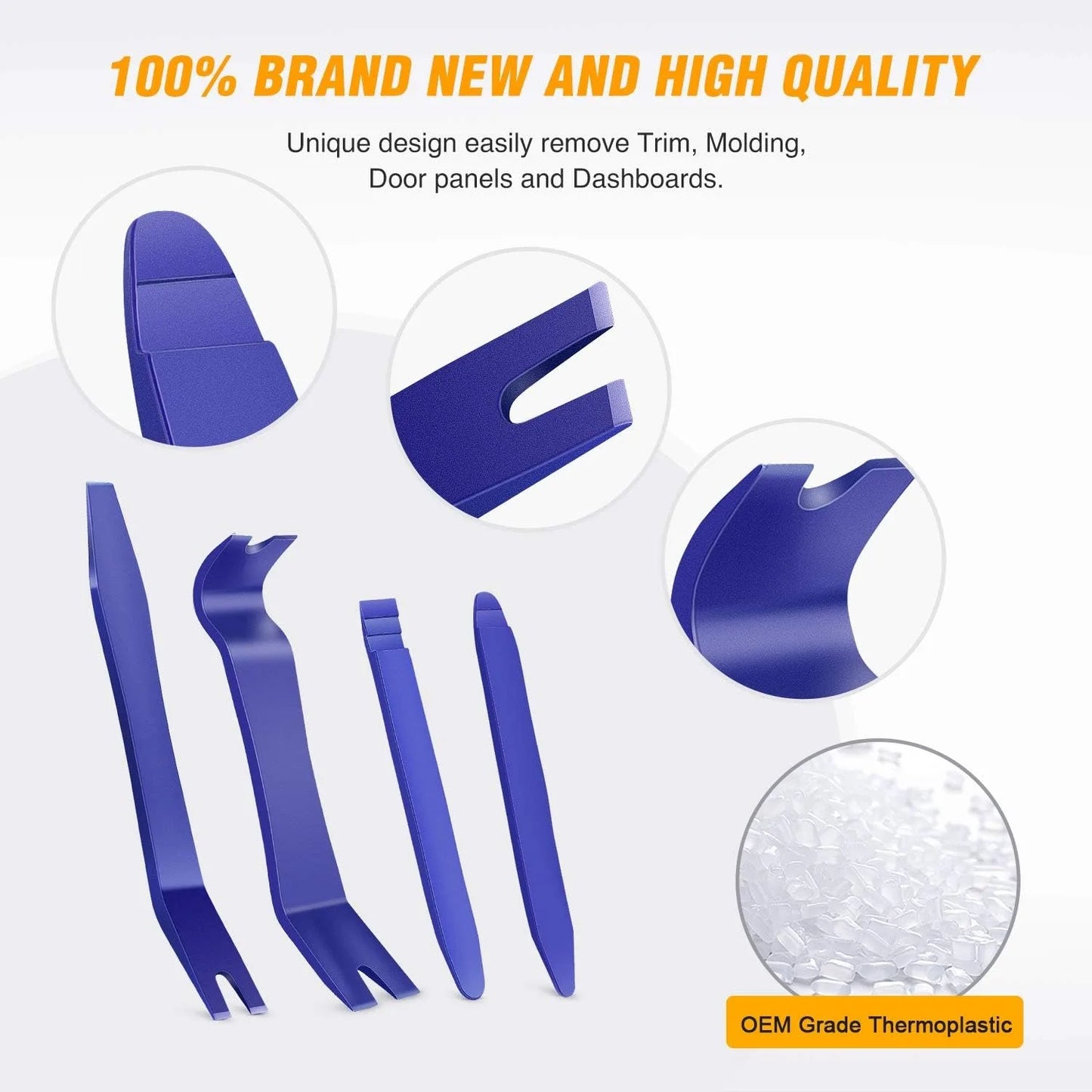 5PCS Car Trim Removal Tool Kit, No-Scratch Pry Tool for Door Panel Clip Dashboard Audio Interior Dismantle, Auto Repair Tool Set