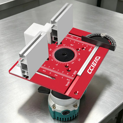 Router Insert Plate Full Kit Aluminum Router Table Base Miter Gauge Sliding Hardware Dual Scale Benchtop Wood Router Woodworking