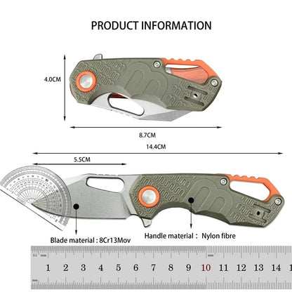 Multitool F0332 Outdoor Pocket Folding Knife 8Cr13Mov Blade Nylon Fiber Handles Portable Tactical Hiking Utility Tools for Gift