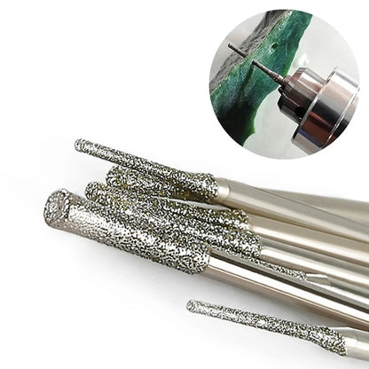 7/10PCS 0.8/1/1.2/1.5/1.8/2/2.5mm Diamond Coated Drill Bits with 2.35mm Shank Glass Jade Amber Jewelry Diamond Drill Bit