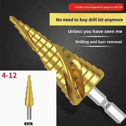 HSS Step Drill Bit 4-12mm 4-20mm 4-32mm Hex Titanium Cone Hole Cutter Multifunction Reamer Plate Iron Aluminum Plate Drilling Me