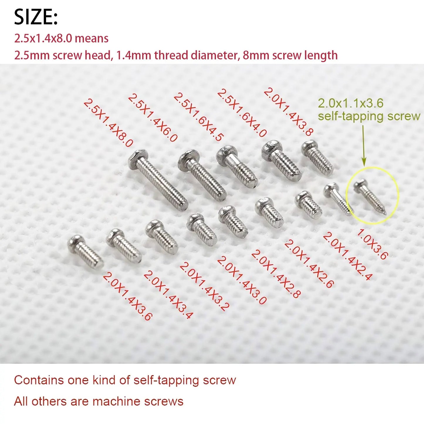 1000PCS Eyeglass Repair Kit, Stainless Steel Screws & Nuts Set with Mini Screwdriver & Tweezers for Glasses/Watch/Electronics
