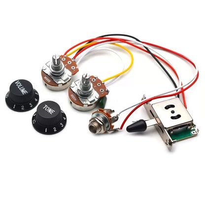 SAPHUE Guitar Wiring Harness Set Prewired 500K Big Pots 5 Way Switch Wiring... [1]