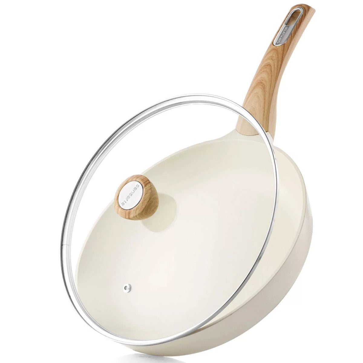 SENSARTE Ceramic Nonstick Frying Pan Skillet with 9.5 Inch, White [1]