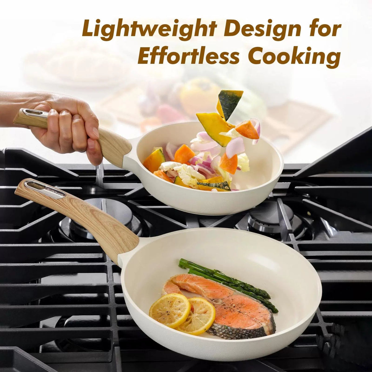 SENSARTE Ceramic Nonstick Frying Pan Skillet with 9.5 Inch, White [6]