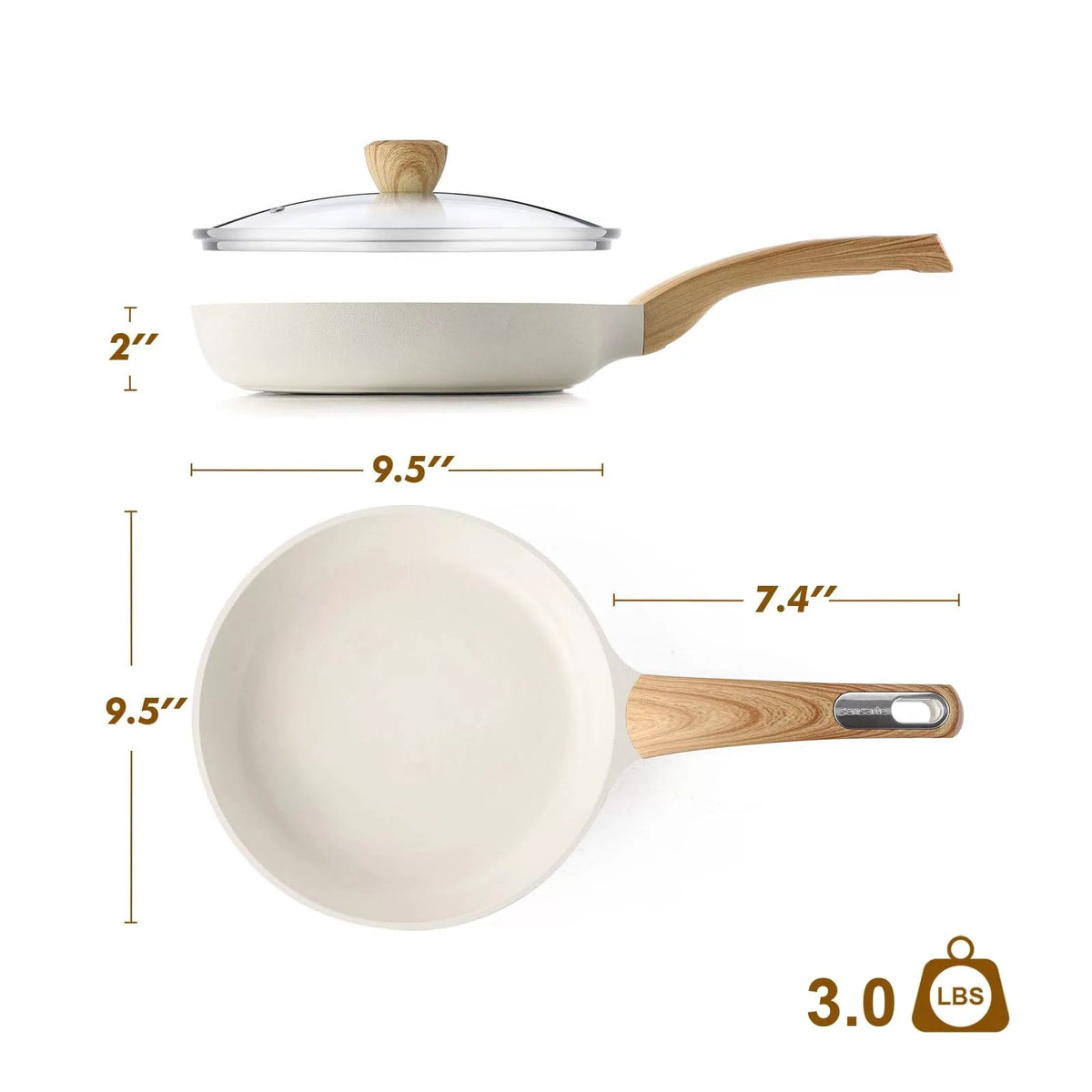 SENSARTE Ceramic Nonstick Frying Pan Skillet with 9.5 Inch, White [9]