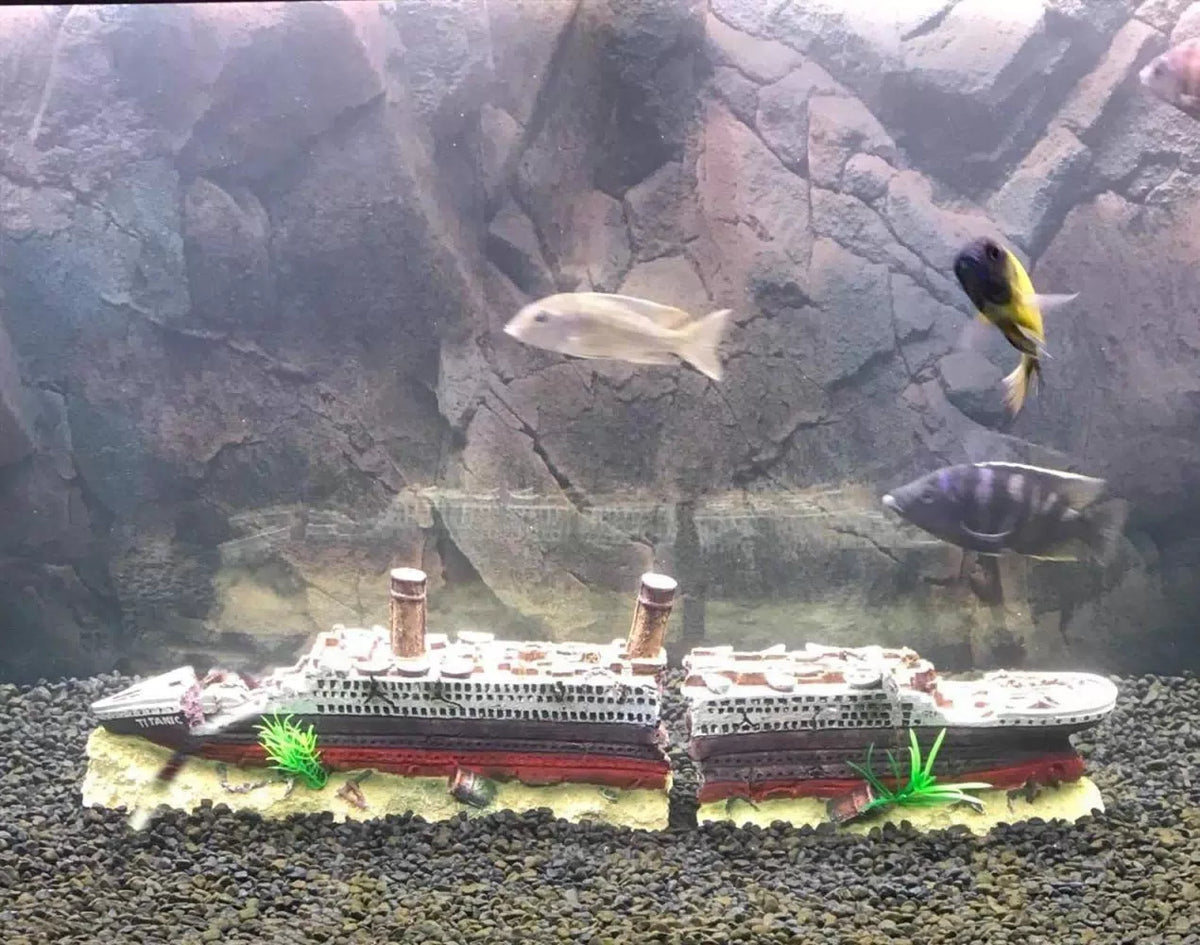 SLOCME Aquarium Titanic Shipwreck Decorations - 15x2x3.5 inch, Multicolor [3]