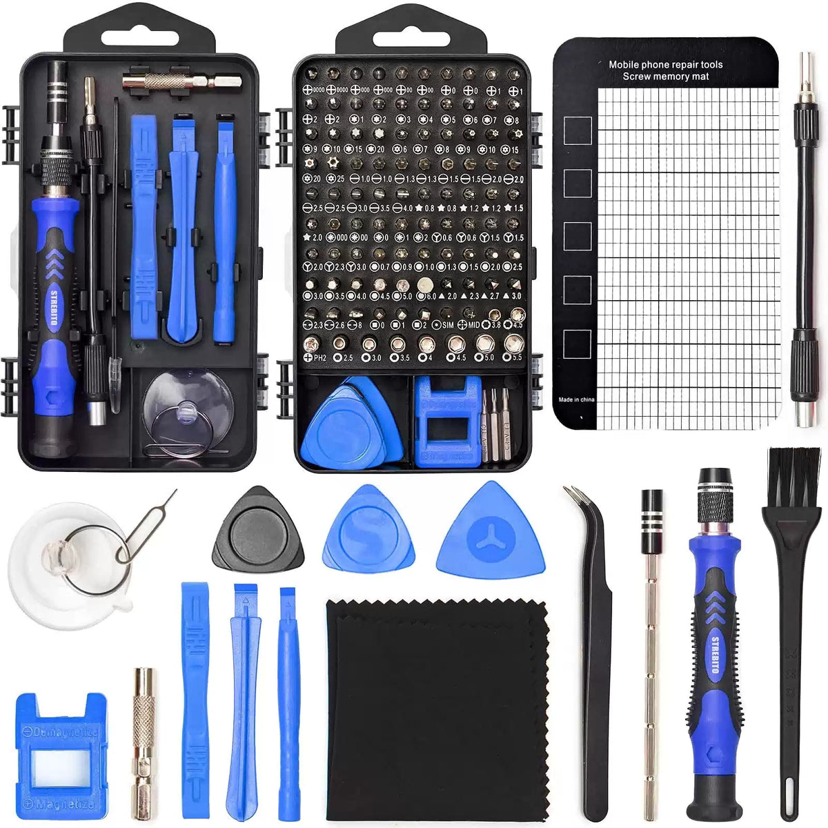 STREBITO Precision Magnetic Screwdriver Set 124-Piece 124 Pieces, Blue [1]