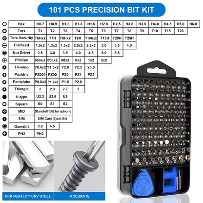 STREBITO Precision Magnetic Screwdriver Set 124-Piece 124 Pieces, Blue [7]