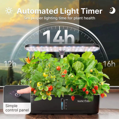 SUNCOZE Hydroponics Growing System, 12 Pods, 12.4 in Adjustable Medium, Black [2]
