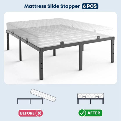 SUYAUU Non Slip Mattress Gaskets for Bed Frame, Cute Gaskets, Black [3]