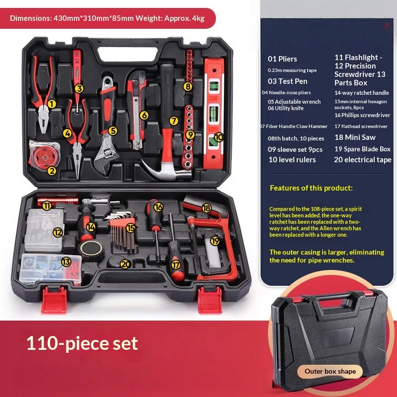 Household Hardware Tool Set Combination Manual Repair Electrician Tools Sheik Mainland Socket Set 육각렌치세트 신기한 공구 Herramientas 공구