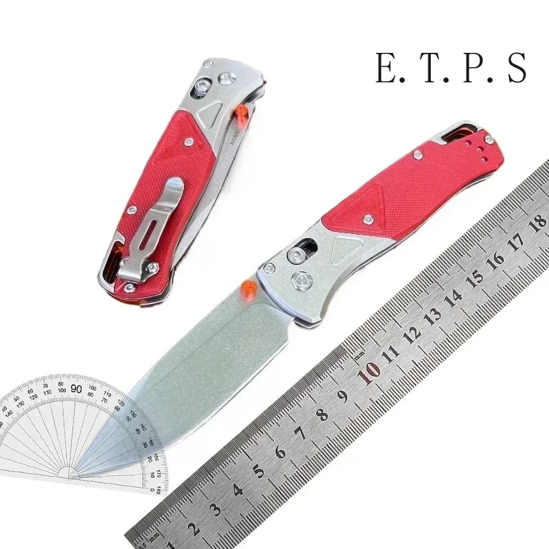BM 535-09 Bugout AXIS Folding Knife Stonewashed Drop Point Blade Gray Aluminum Handles with G10 Outdoor EDC Tools Pocket Knives