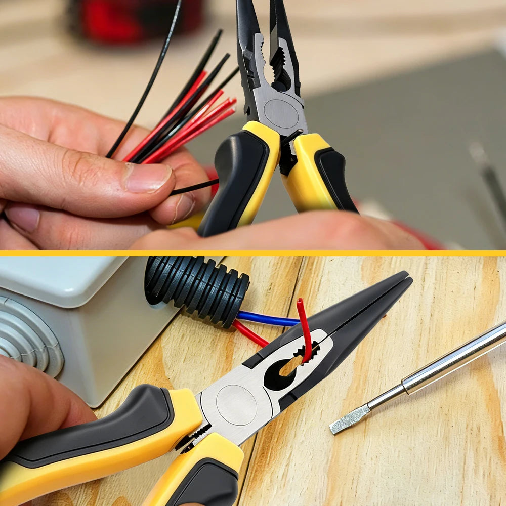RDDSPON Needle Nose Pliers Hardware Tools Universal Wire Cutters Electricians Multifunctional Universal Diagonal Pliers for Home