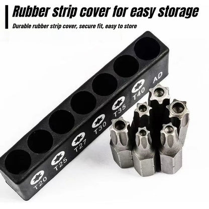 Torx Screwdriver Bit Set Tamper Proof Security Drill Bits 25mm Long Flat Head 1/4” Hex Screw Driver Hand Tools T5-T40