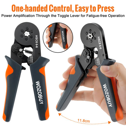 Ferrule Crimping Tool or Tool Kit,HSC8 6-6A/6-4A Ratchet Mini Electrical Clamp,for Tubular Terminal,WOZOBUY Brand Hardware Tool