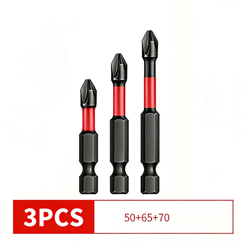 Magnetic Impact Phillips Bit Anti-Slip Impact Long Screwdriver Bit Set Hex Shank Cross Impact Driver Bit for Power Drilling