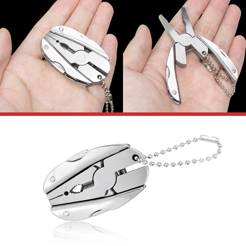Mini Lightweight Multifunctional Turtle Back Pliers Portable Beetle Pliers Folding Pocket Tool for Outdoor Hiking & Keychain Use