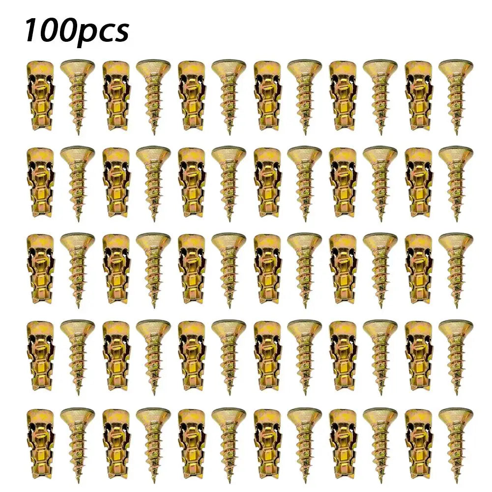 30/50/100pcs 6x14mm Short Expansion Screws Set Cabinet Door Hinge Stripped Thread Repair Screws Wall Anchors Fixer
