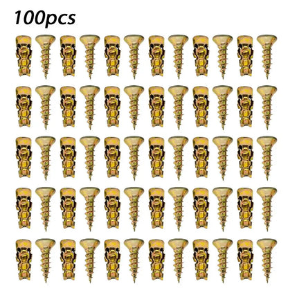 30/50/100pcs 6x14mm Short Expansion Screws Set Cabinet Door Hinge Stripped Thread Repair Screws Wall Anchors Fixer