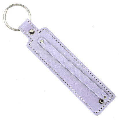 50pcs/lot PU Leather Keychain with 8mm Slide Bar Keyrings Key Holder Fit for 8mm DIY Slide Charms