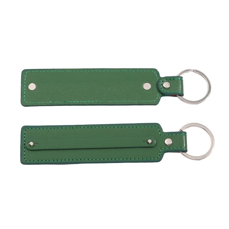 50pcs/lot PU Leather Keychain with 8mm Slide Bar Keyrings Key Holder Fit for 8mm DIY Slide Charms