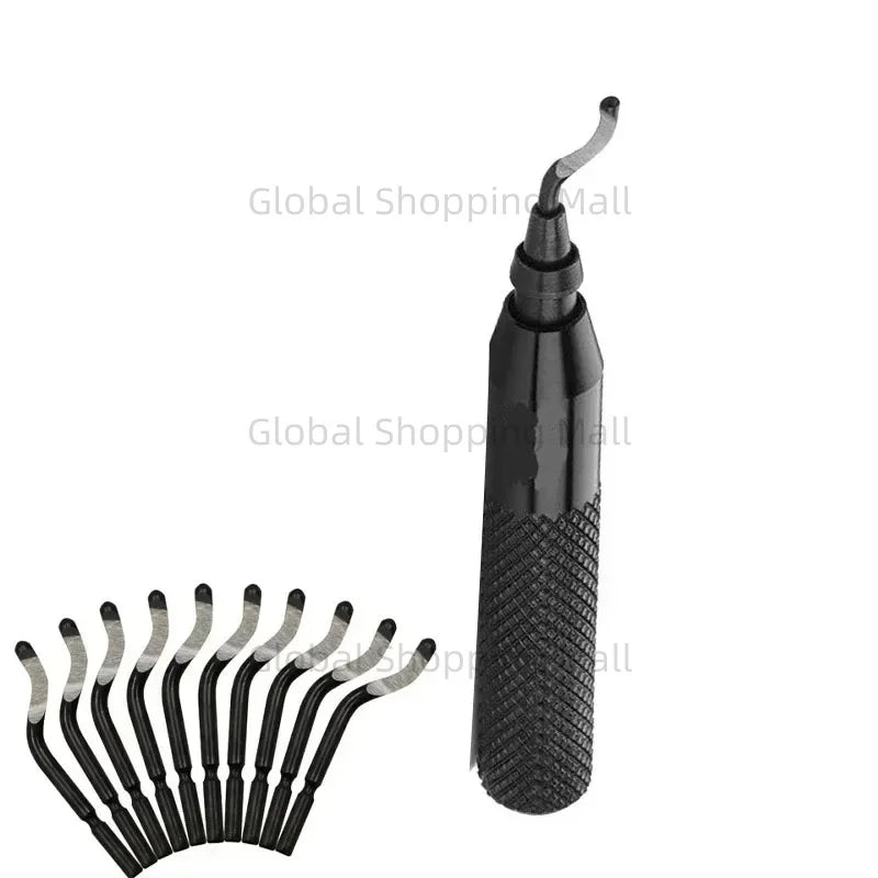 RB3000 Handle Burr Metal Deburring Tool With 10pcs BS1010 Trimming Blades Deburr Burr Scraper For Wood Plastic Reamer Tool