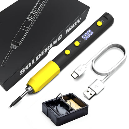 USB Portable Mini Digital Display Soldering Iron Kit with Fast Heating, Adjustable Temperature, and Plug-in Design