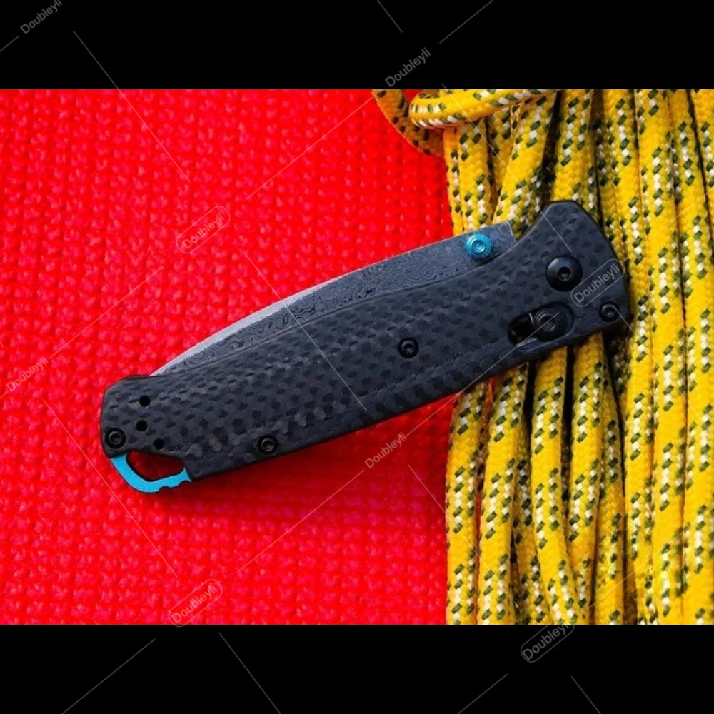 Multi-style Lightweight Folding Knife Ideal Gift for Men Outdoor Adventures Hiking Camping Casual Use - BM 535 Damascus Steel Knife Carbon Fiber Handle